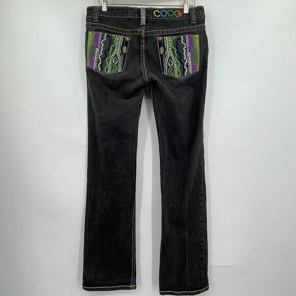 Coogi Dark Blue Australia Embroidered Boot Cut Denim Jeans Size 33.5 - Picture 7 of 12